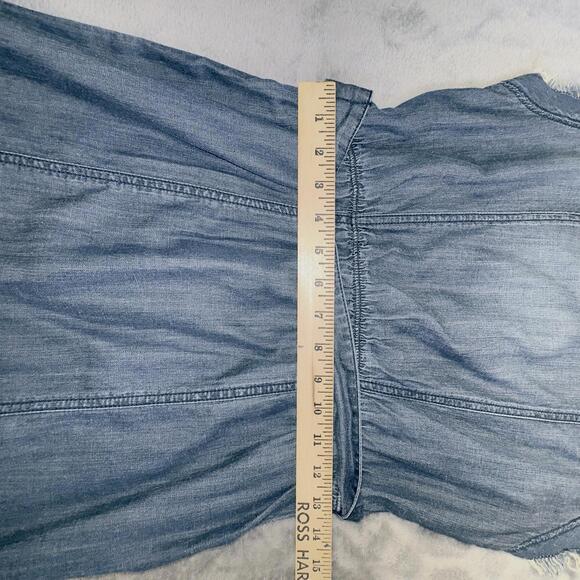 Chico's Blue Denim Fringe Dress Medium Wash SZ 0 EUC Belt A-line Short - Picture 10 of 10